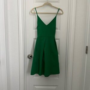 Chic Green Spaghetti Strap Mini Dress